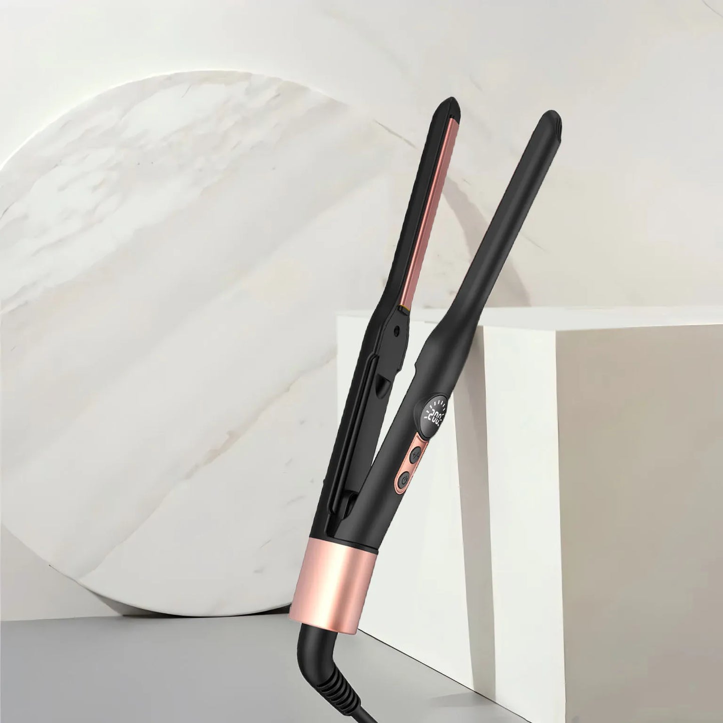 Mini Flat Iron Hair Straightener 1/3 Inch Pencil Flat Iron for Women Portable Travel Straightener and Curler 2 in 1