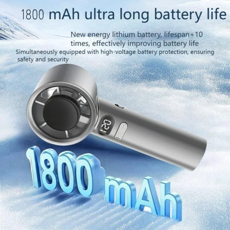 Portable Fan 120-Speed Digital Display Ice Cooling Tech Stylish Semiconductor Condensation Mini Personal Fan  for Home, Office